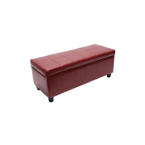 4052826117284 - Aufbewahrungs-Truhe Sitzbank Arezzo Leder + Kunstleder 112x45x45cm MVG-zertifiziert ~ rot
