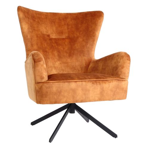 4057651539263 - Lounge-Sessel MCW-L63 Cocktailsessel Polstersessel Relaxsessel drehbar vintage Samt Metall ~ gold-braun
