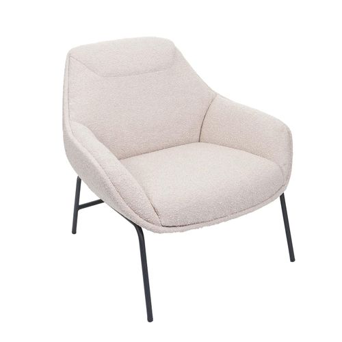 4057651648842 - Lounge-Sessel MCW-J77 Cocktailsessel Sessel Bouclé Stoff Metall ~ creme-beige