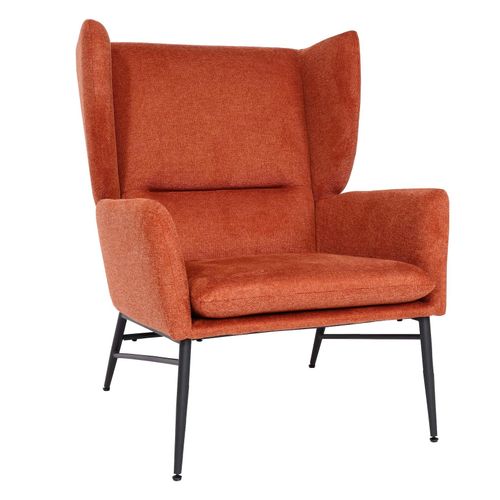 4057651308005 - Lounge-Sessel MCW-L62 Ohrensessel Cocktailsessel Sessel Polstersessel Stoff Textil Metall ~ terracotta-braun