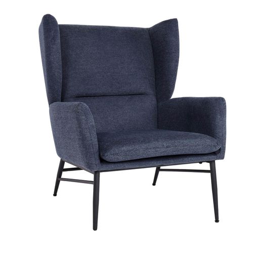 4057651539447 - Lounge-Sessel MCW-L62 Ohrensessel Cocktailsessel Sessel Polstersessel Stoff Textil Metall ~ blau