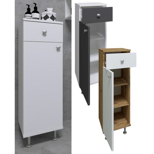 4051814422102 - Holz Midischrank Badschrank Maße H 95 x B 30 x T 30 cm 1 Schublade 1 Drehtür 3 Fächer - Nilosi 4051814422102 - Holz Midischrank Badschrank Maße H 95 x B 30 x T 30 cm 1 Schublade 1 Drehtür 3 Fächer - Nilosi