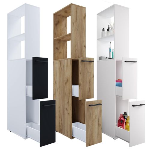 4051814418143 - Holz Badezimmerschrank Badmöbel Nischenschrank Raumteiler Hochschrank Maße ca H 183 x B 25 x T 50 cm - Sadilo XL 4051814418143 - Holz Badezimmerschrank Badmöbel Nischenschrank Raumteiler Hochschrank Maße ca H 183 x B 25 x T 50 cm - Sadilo XL