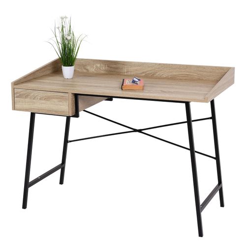 4057651534435 - Konsolentisch MCW-J97 Schminktisch Ablagentisch Schublade 3D-Struktur 98x114x60cm FSC-zertifiziert ~ Eiche-Optik
