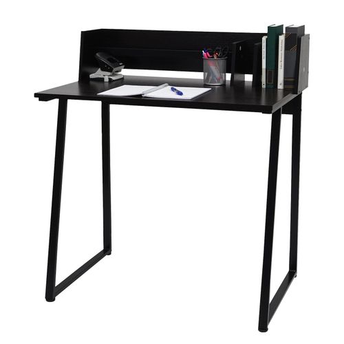 4057651538983 - Schreibtisch MCW-K69 Laptoptisch Bürotisch 82x51cm 3D-Struktur Metall MDF ~ schwarz