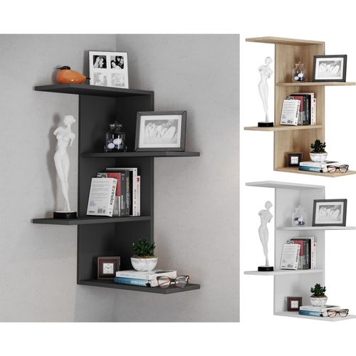 4051814414176 - Holzregal hängend platzsparendes Regal Maße H 77 x B 45 x T 45 cm Elegantes Regal hängend Aufbewahrungsregal Bücherregal Wandboard - Regal Balos 4051814414176 - Holzregal hängend platzsparendes Regal Maße H 77 x B 45 x T 45 cm Elegantes Regal hängend Aufbewahrungsregal Bücherregal Wandboard - Regal Balos