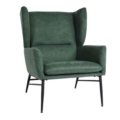 4057651959221 - Lounge-Sessel MCW-L62 Ohrensessel Cocktailsessel Sessel Polstersessel Stoff Textil Metall ~ grün