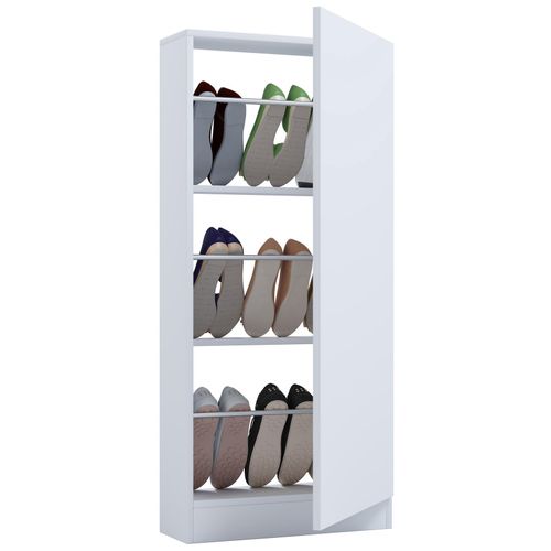 4051814424199 - Schuhschrank Holz Schuhschrank Schuhkommode Schuhregal Schuhständer Fulisa L Gr 50 weiß B50cm H112cm T17cm Obermaterial 100% Holz Wood Schränke