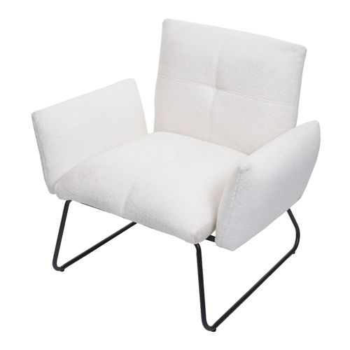 4057651534961 - Lounge-Sessel MCW-K34 Cocktailsessel Sessel Bouclé Stoff Textil MVG-zertifiziert ~ weiß