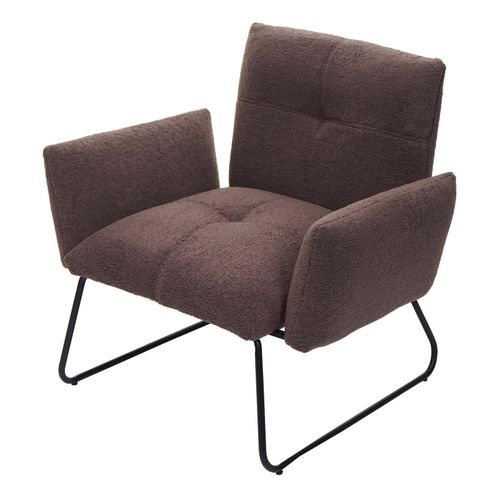 4057651534572 - Lounge-Sessel MCW-K34 Cocktailsessel Sessel Bouclé Stoff Textil MVG-zertifiziert ~ braun