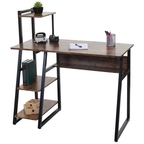 4057651809748 - Schreibtisch mit Regal MCW-K68 Laptoptisch Bürotisch Arbeitstisch FSC-zertifiziert 100x50cm Metall MDF ~ braun 4057651809748 - Schreibtisch mit Regal MCW-K68 Laptoptisch Bürotisch Arbeitstisch FSC-zertifiziert 100x50cm Metall MDF ~ braun