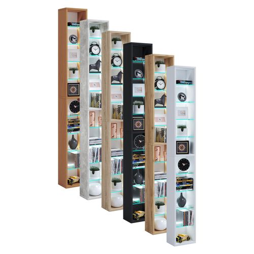 4051814417955 - Holzregal hängend platzsparendes Regal Maße H 152 x B 21 x T 14 cm Elegantes Regal hängend Aufbewahrungsregal Bücherregal Wandregal - Rasato XL 4051814417955 - Holzregal hängend platzsparendes Regal Maße H 152 x B 21 x T 14 cm Elegantes Regal hängend Aufbewahrungsregal Bücherregal Wandregal - Rasato XL