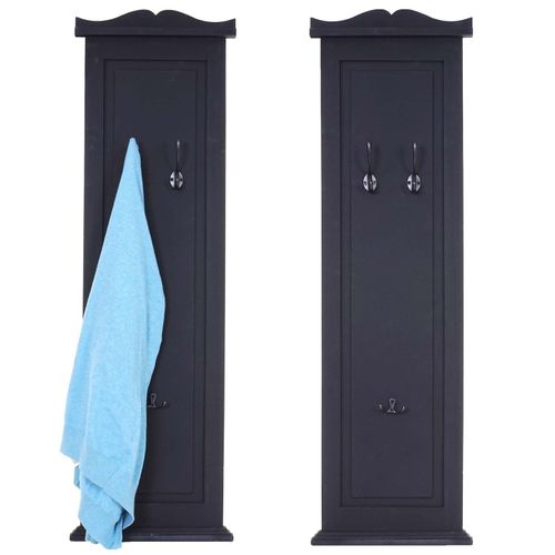 4057651274119 - 2er-Set Garderobe H33 Wandgarderobe Garderobenpaneel Wandhaken Holz 109x28x4cm ~ dunkelgrau lackiert 4057651274119 - 2er-Set Garderobe H33 Wandgarderobe Garderobenpaneel Wandhaken Holz 109x28x4cm ~ dunkelgrau lackiert