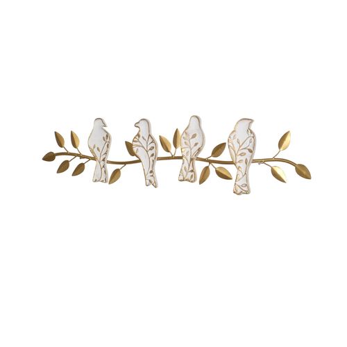 4046884076973 - Möbel Direkt Online - Deko-Vögel aus Holz auf einem goldfarbenen Metallzweig sitzend 4046884076973 - Möbel Direkt Online - Deko-Vögel aus Holz auf einem goldfarbenen Metallzweig sitzend