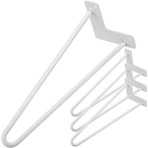 8434852086110 - Tischbeine für Schreibtische Schränke Möbel aus Stahl 2 Stangen 41 cm weiss 4-Pack - Primematik