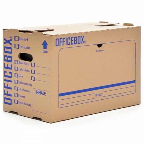 4058592512353 - Kk Verpackungen - 20 x Officebox® Archivbox Officebox Ordnerkarton Archivkarton mit Sichtfenster braun - Braun