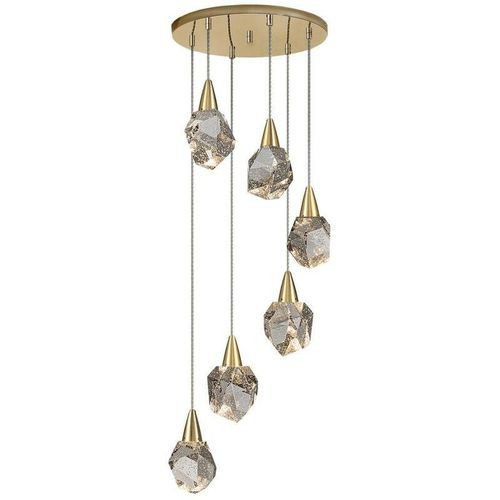 8435435333515 - Schuller Lighting - Schuller aquaria Cluster-Pendel-Deckenleuchte Mattgold transparent 3000K 2700Lm