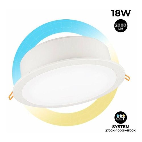 8031874248849 - - Wasserdichtes rundes Downlight cct Teresa 260 18W IP55 Farbe Weiß - Weiß