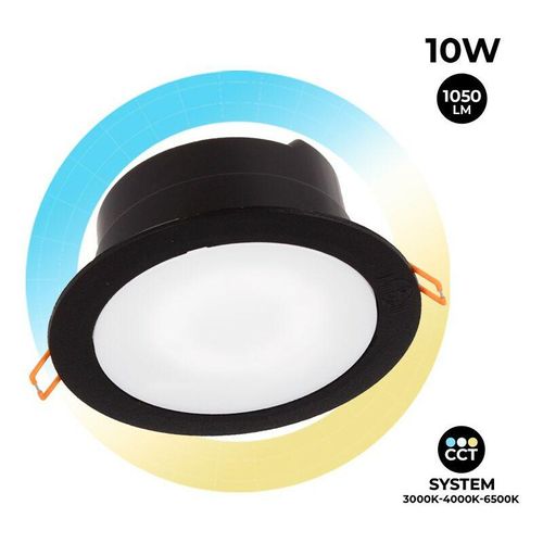 8031874248733 - - Runde wasserdichte Downlight cct Teresa 160 10W IP55 Farbe Schwarz - Schwarz