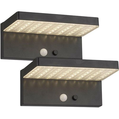 3700710832454 - Arum Lighting - 2er-Set estrella Equi Solar-Wandleuchten 60W Präsenzmelder 3 Modi