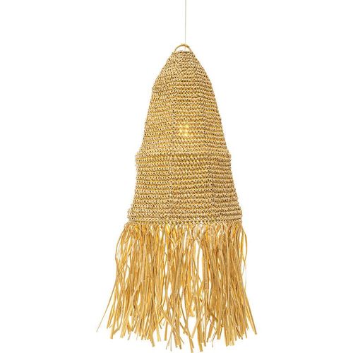 5056667060159 - Privatefloor - Raffia-Deckenlampe - Boho-Bali-Design-Pendelleuchte - Uoc Natural wood - Bast - Natural wood