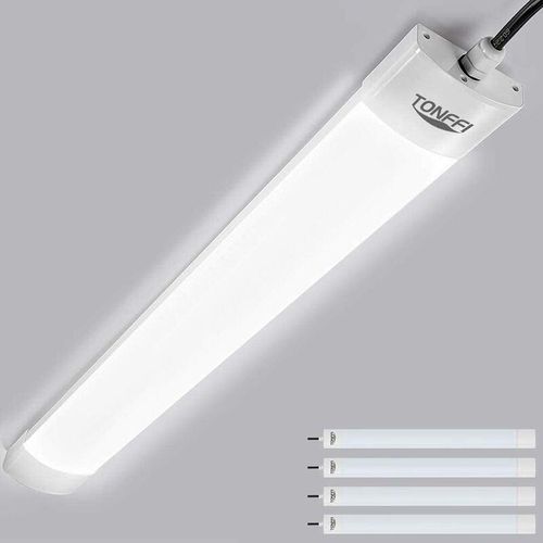 6919683267768 - - led Feuchtraumleuchte 60CM 18W 1800LM led Röhre 5000K Wasserfest Flimmerfrei IP65 Garage Keller Werkstatt Büro 4Stück - KaltWeiß