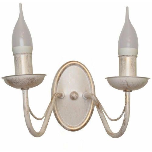 5902349215143 - Helam Lighting - Helam malbo Kerzenwandleuchte Weiß Gold 32cm