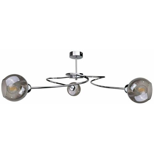 5056013666134 - Keter Lighting - 1889 Blom Multi Arm Semi Flush Deckenleuchte Silber 65cm 3x E27