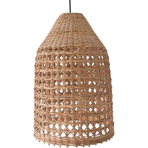 5056667084094 - Privatefloor - Rattan-Deckenlampe - Pendelleuchte im Boho-Bali-Design - Fai Naturfarben - Metall Rattan - Naturfarben