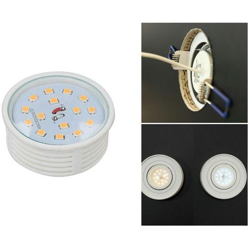 4251678489055 - Led Line - 5x 5W Slim led Einbauleuchte Neutralweiß 400lm 20mm Höhe 230V Ø50mm Einbaustrahler Dimmbar