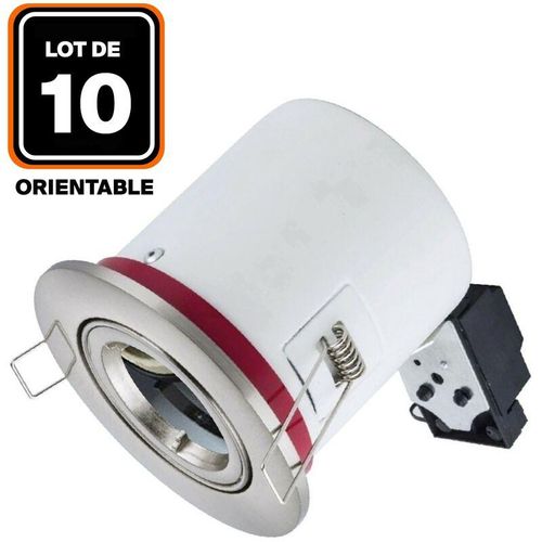 9506923252133 - Europalamp - 10 Supports Spot bbc Orientable inox IP20 avec Douille GU10