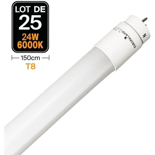 7061114631729 - Europalamp - 25 Tubes Neon led 25W 150cm T8 Blanc Froid 6000K Gamme Pro