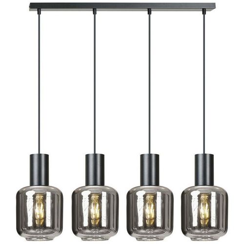 5901738916388 - Emibig Lighting - Emibig ingvar Black Bar Pendel-Deckenleuchte mit Graphitglasschirmen 4x E14