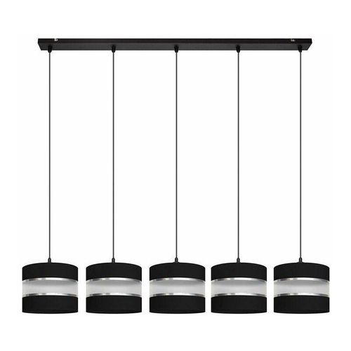 5902349228259 - Helam Lighting - Helam helen Gerade Stangen-Pendel-Deckenleuchte Schwarz Silber 115cm