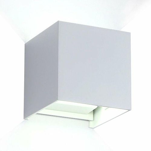 5056667084582 - Privatefloor - LED-Wandleuchte für den Außenbereich 12W Doppelseitige Beleuchtung - Aluminium Weiß - Aluminium - Weiß