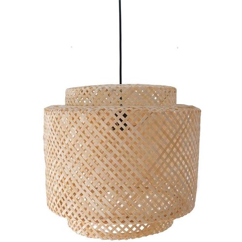 5056667084391 - Privatefloor - Deckenlampe aus Bambus - Boho-Bali-Design-Pendelleuchte - Hya Naturfarben - Metall Bambus - Naturfarben