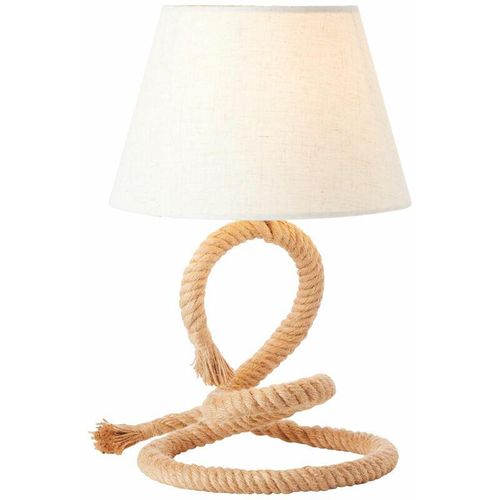 4004353377174 - Lampe Sailor Tischleuchte natur weiß Seil Textil 1x A60 E27 40WNormallampen (nicht enthalten) - weiß - Brilliant