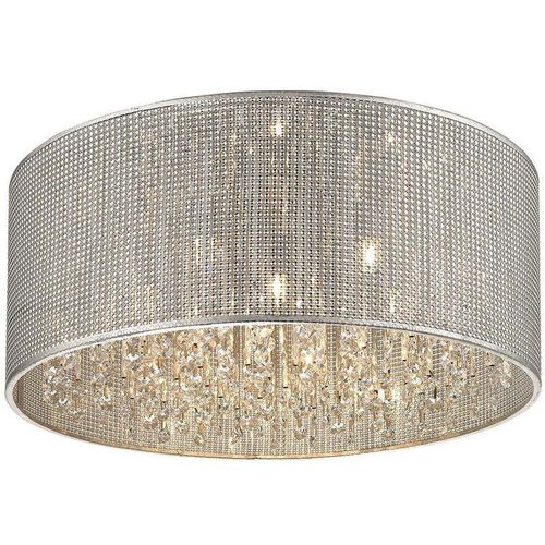 5056013614746 - 7 Light Large Flush Deckenleuchte Silber G9 - Spring Lighting