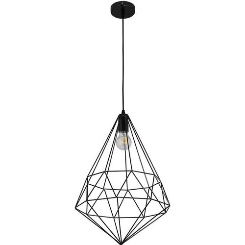 5056667056299 - Privatefloor - Retro-Deckenlampe - Geometrische Pendelleuchte - Yak Schwarz - Metall Metall - Schwarz