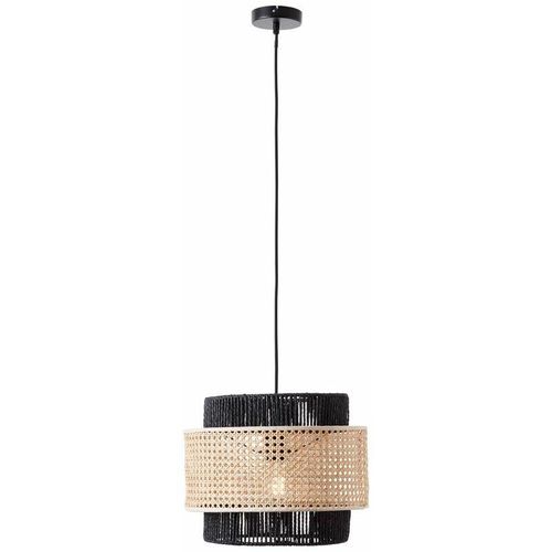 4004353396458 - Lampe Arles Pendelleuchte 35cm schwarzmatt rattan 1x A60 E27 40W Kabel kürzbar   in der Höhe einstellbar - schwarz - Brilliant