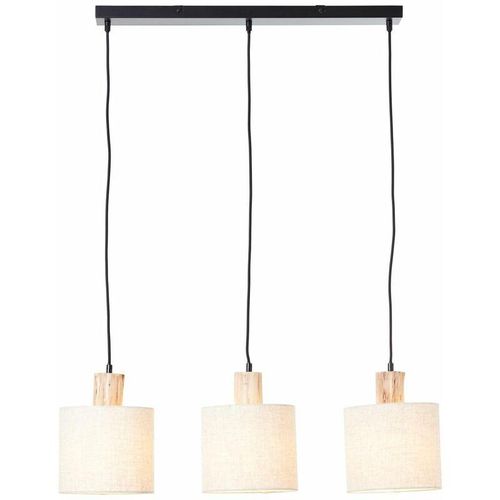 4004353396557 - BRILLIANT Lampe Pia Pendelleuchte 3flg Balken schwarz natur 3x A60 E27 40W Holz aus nachhaltiger Waldwirtschaft (FSC) - braun