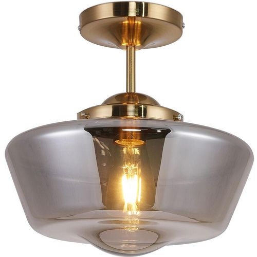 5056667051317 - Privatefloor - Deckenlampe - Vintage-Stil Pendelleuchte - Suki Grau transparent - Glas Metall - Grau transparent