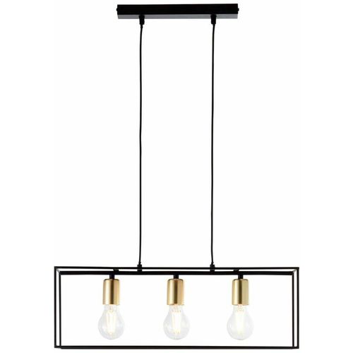 4004353355875 - Lampe Arica Pendelleuchte 3flg schwarz messing 3x A60 E27 60W geeignet für Normallampen (nicht enthalten) Kabel kürzbar - schwarz - Brilliant