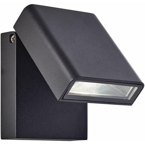 4004353363405 - Lampe Toya led Außenwandstrahler schwarz 1x 7W led integriert 736lm 4200K IP-Schutzart 44 - spritzwassergeschützt Kopf schwenkbar - Brilliant