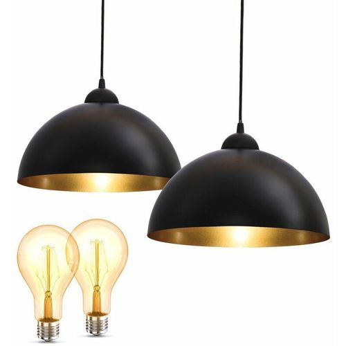 4057722010530 - Bklicht - Design Pendelleuchte schwarz-gold Hänge-Leuchte Küche inkl E27 Leuchtmittel