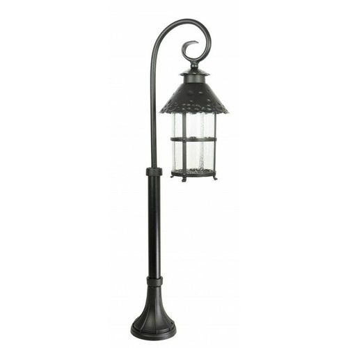 4251756345587 - Stehlampe außen 86 cm E27 IP23 Schwarz Hof Haus Glas Metall Rustikal Stehleuchte - Schwarz