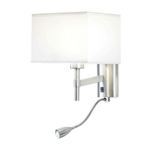 8435111081068 - Bristol - led 2 Light Innenwandleuchte Satin Nickel mit Leselampe E27 - Leds-c4