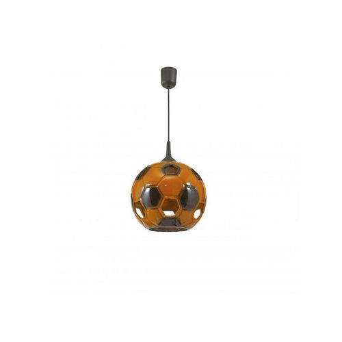 4251254202016 - Licht-erlebnisse - Deckenlampe Kinderzimmer Fußball Orange Schwarz E27 Keramik - Schwarz Orange