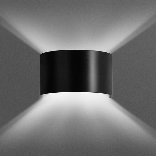 4251334856559 - Licht-erlebnisse - Up Down Lampe Wand Schwarz Metall indirektes Licht xander - Schwarz