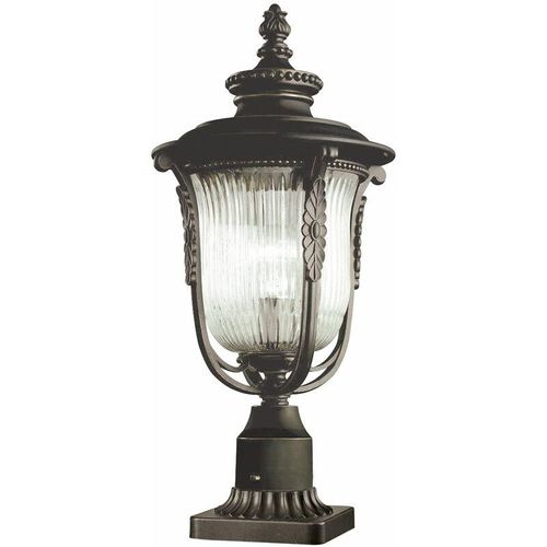 4251334852988 - Licht-erlebnisse - Wegeleuchte 50 cm E27 IP44 Bronze Garten Hof Glas Metall Rustikal Stehlampe - Bronze